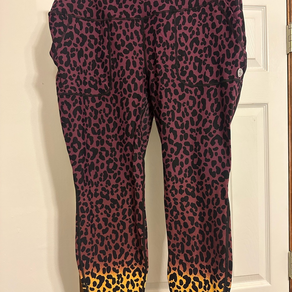 Torrid Leggings with Purple and Yellow Leopard Print